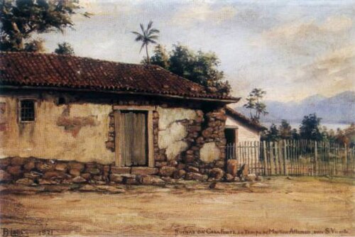 Ruínas da Casa Forte do Tempo de Martim Afonso, em São Vicente, 1921, Benedito Calixto de Jesus