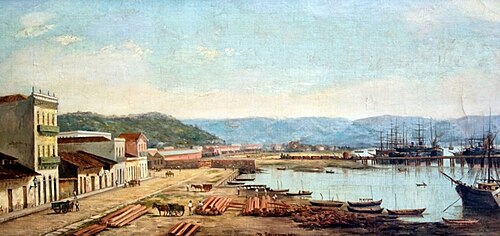Porto do Consulado e Serra do Mar, 1886, Benedito Calixto de Jesus