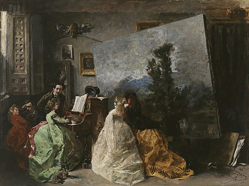 Interior del estudio de Muñoz Degrain en Valencia, 1867, Francisco Domingo y Marqués