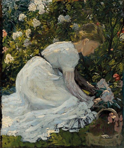 Gathering flowers, , Charles Wellington Furse