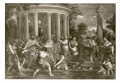 Antikes Opferfest vor einem Rundtempel, 1621, Pierre de Cortone
