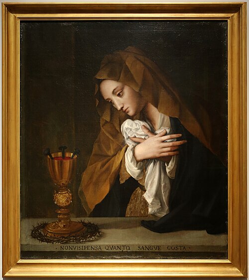 magdalena gilding the symbols of the passion of Christ, 1581, Alessandro Allori
