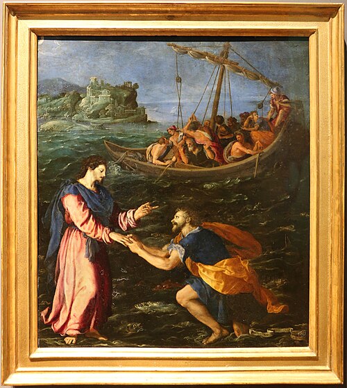 chiamata di san pietro che cammina sulle acque, 1595, Alessandro Allori