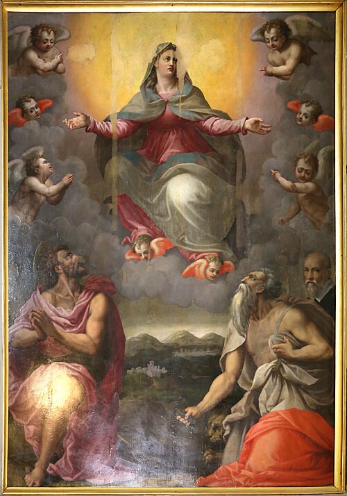 assunta tra i ss. giovanni battista e girolamo, , Alessandro Allori
