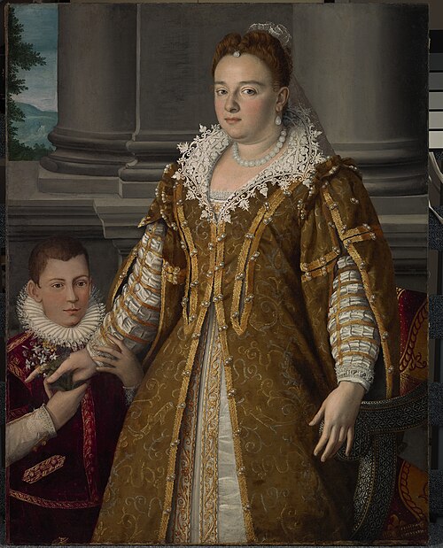 Portrait of Grand Duchess Bianca Capello de Medici with Her Son, 1597, Alessandro Allori