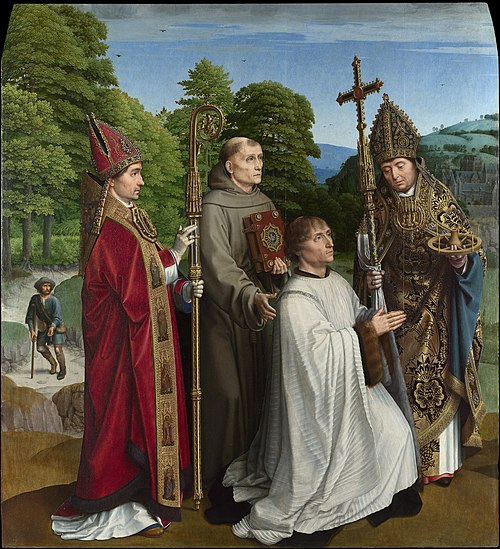 Canon Bernardijn Salviati and Three Saints, 1504, Gérard David
