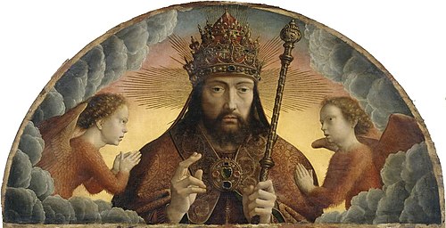 Dieu le Père bénissant entre deux anges, 1506, Gérard David