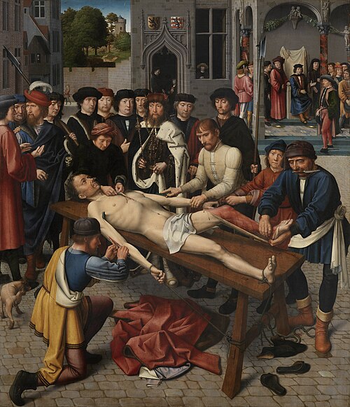 Justice de Cambyse: L'Écorchement du Juge Injuste, 1498, Gérard David