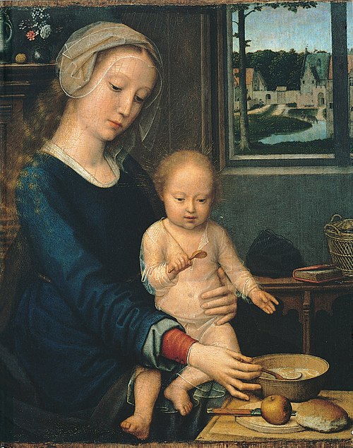 Madonna della pappa, 1510, Gérard David