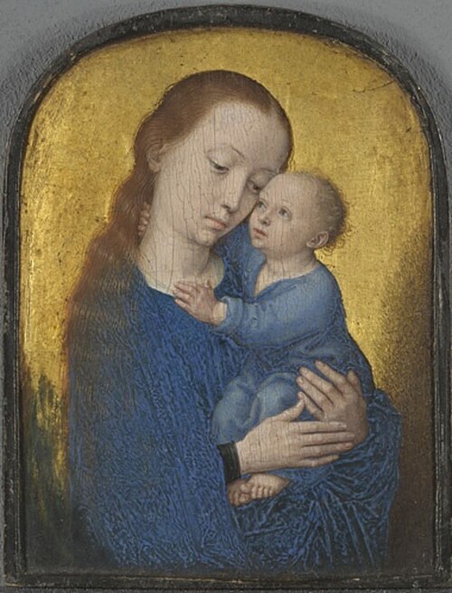 Teil eines Diptychons: Maria mit dem Kind, 1492, Gerard David