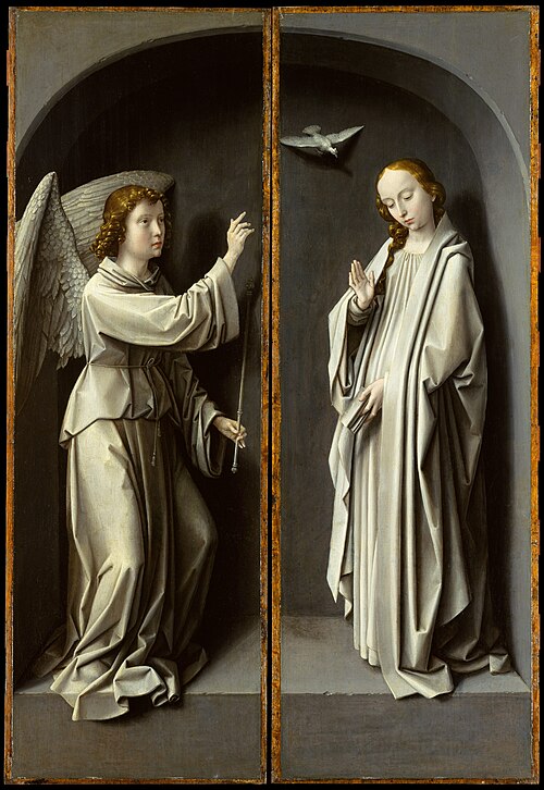 Archangel Gabriel; The Virgin Annunciate, 1510, Gerard David
