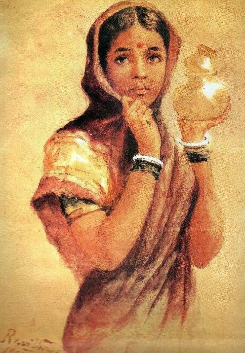 The Milkmaid., 1904, Ravi Varmâ
