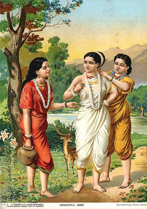 Shakuntala and Sakhis, 1930, Ravi Varmâ
