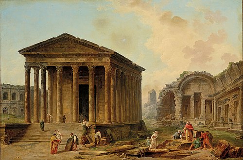 Architectural Caprice with monuments of Nimes, , Nicolò dell'Abbate