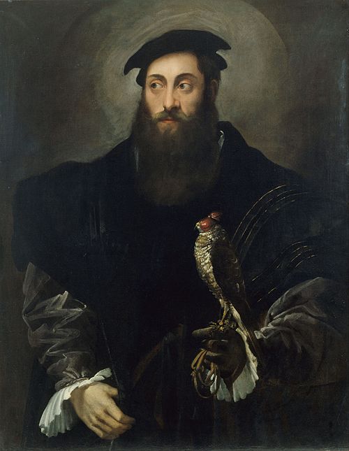 Portrait of a gentleman with a falcon, 1548, Nicolò dell'Abbate