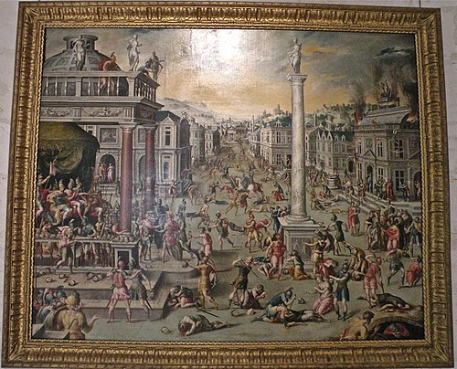Le Massacre des Triumvirs, 1562, Nicolò dell'Abbate