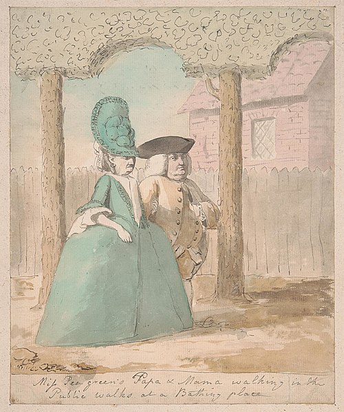 Miss Peagreen's Papa & Mama Walking in the Public Walks at a Bathing Place, , Nathaniel Dance-Holland