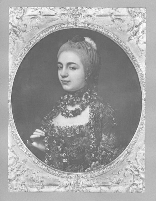 portrait of a lady with flowers, 1765, Nathaniel Dance-Holland