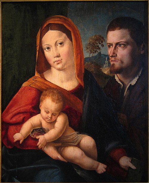 Vierge à l'enfant avec un saint, 1550, Niccolò Pisano