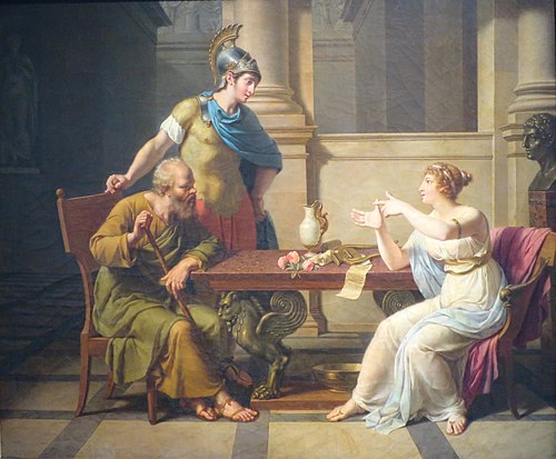 Aspasia Conversing with Socrates and Alcibiades, 1801, Nicolas-André Monsiau