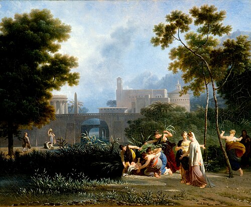 Moses rescued from the water, 1827, Nicolas Antoine Taunay