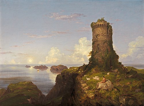 Paysage romantique avec tour ruinée, 1838, Thomas Cole