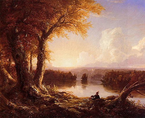 Indian at Sunset, 1845, Thomas Cole