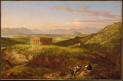 The Temple of Segesta with the Artist Sketching, 1842, Thomas Cole
