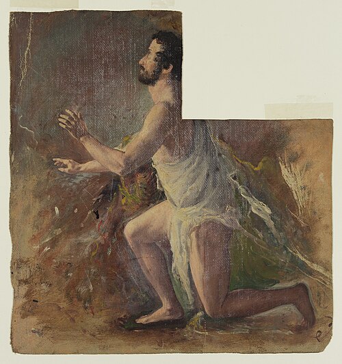 Kneeling Male Figure, , Thomas Cole