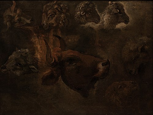 Studies of Animal Heads, 1835, Thomas Cole