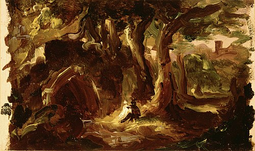 Wooded Landscape with Figures, 1837, Thomas Cole