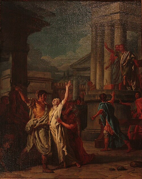 Virginius prêt à poignarder sa fille Virginie, 1783, Nicolas Guy Brenet