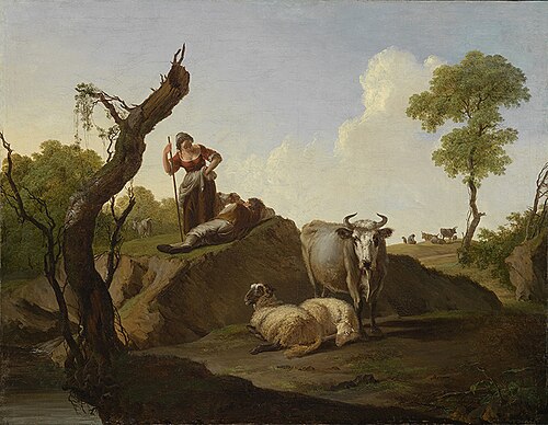 Landscape with shepherds and cattle, 1779, Nicolas Henri Joseph de Fassin