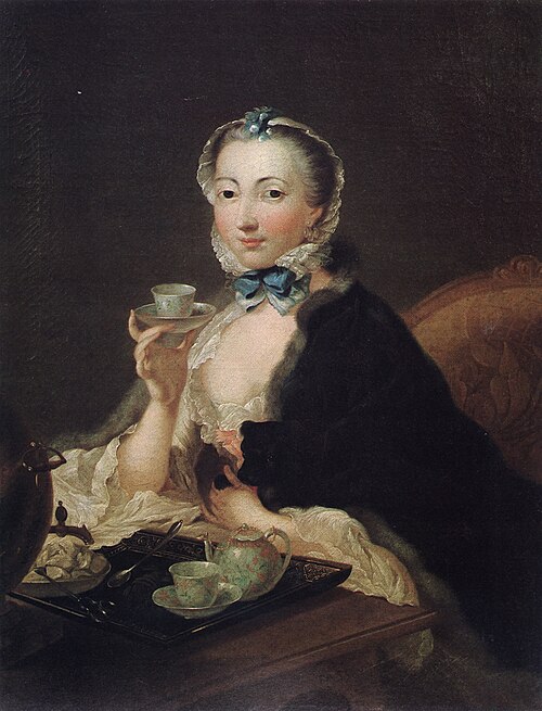 Woman drinking coffee, 1750, Nicolas Henri Joseph de Fassin