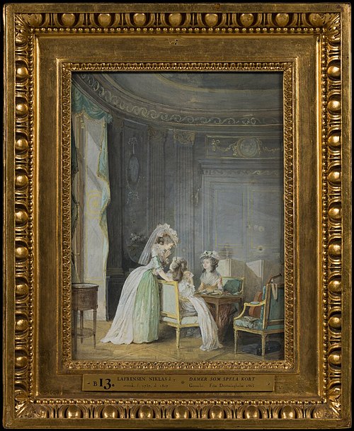 Dames jouant aux cartes, , Nicolas Lavreince