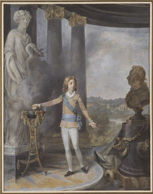 King Gustav IV Adolf of Sweden Sacrifices to Hygia for his Father's Health, 1792, Nicolas Lavreince