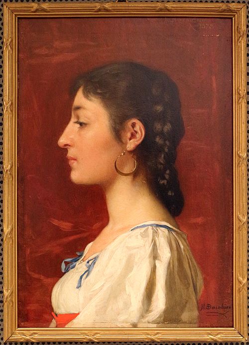 Profile portrait of a woman (1878), 1878, Nicolò Barabino