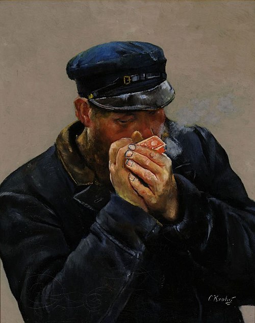 The pilot is having a cigarette, 1912, Christian Krohg
