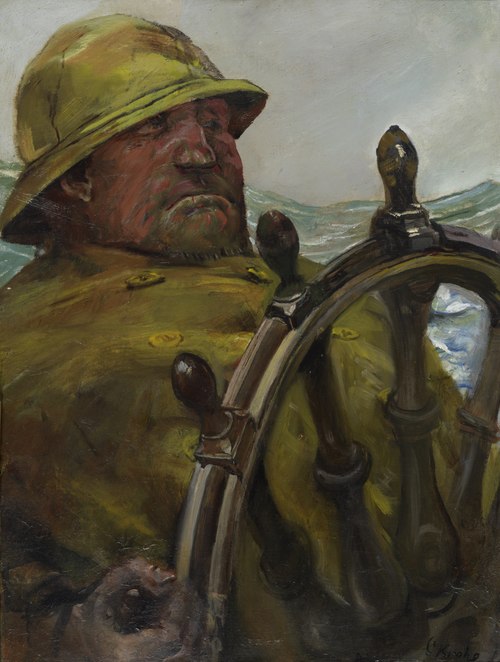 At the Rudder, 1890, Christian Krohg