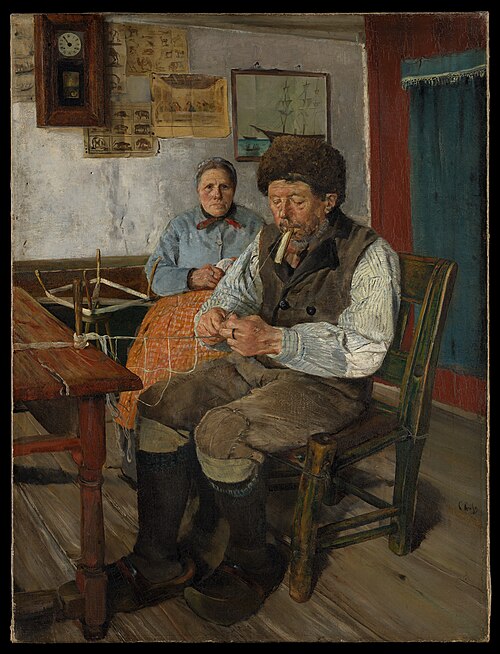 The Net Mender (Garnbinderen), 1879, Christian Krohg