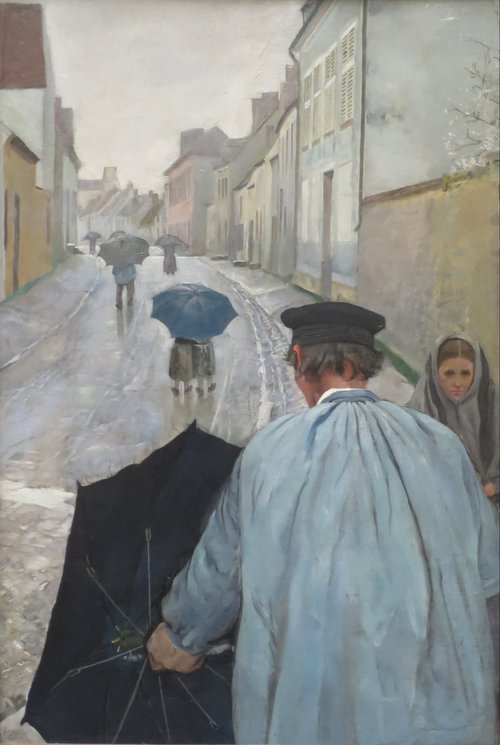 Landsbygate i Grez, 1882, Christian Krohg