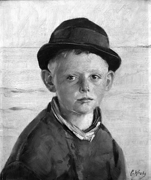 Fisher Boy by the Sea, Evening Sun, 1893, Christian Krohg