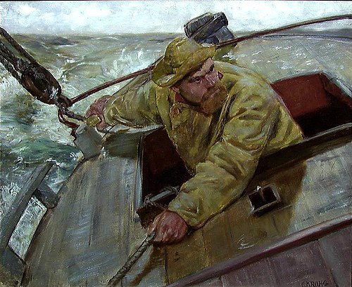 Helm a-lee!, 1882, Christian Krohg