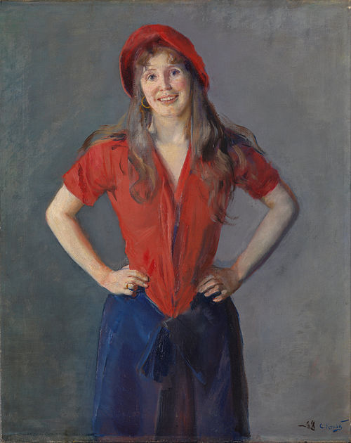 Portrait of the Painter Oda Krohg, b. Lasson, 1888, Christian Krohg