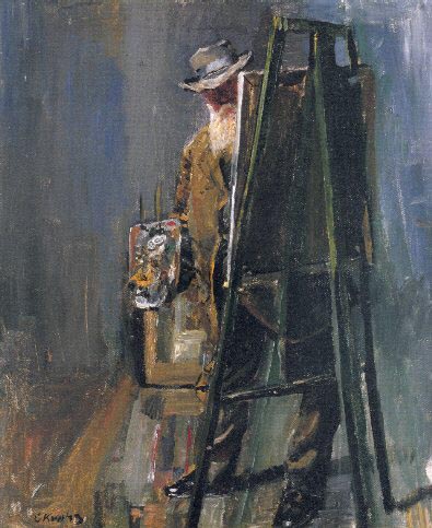 Self-Portrait by the Easel, 1912, Christian Krohg