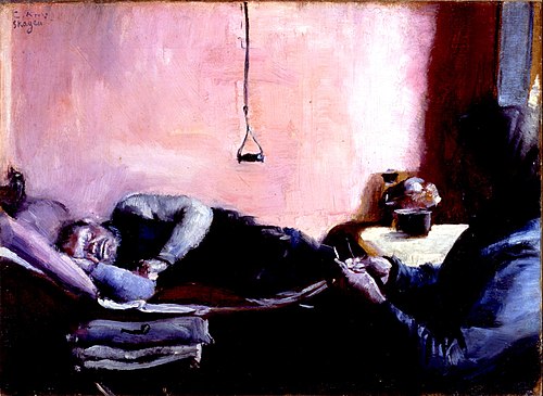Niels Gaihede`s afternoon nap, 1883, Christian Krohg