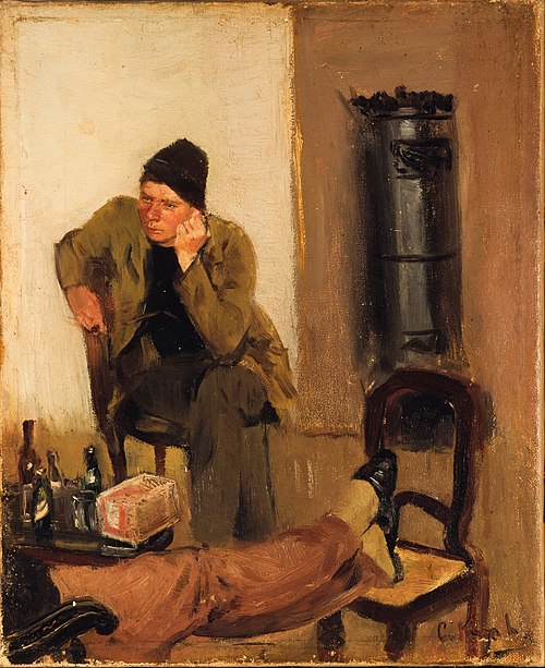 Charles Lundh in conversation with Christian Krohg, 1883, Christian Krohg