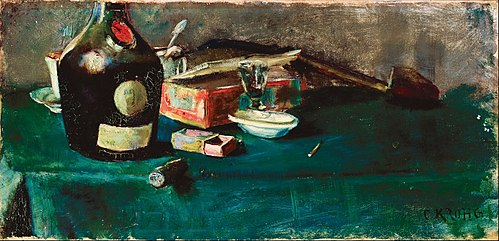 Still life with a D.O.M. bottle, 1883, Christian Krohg