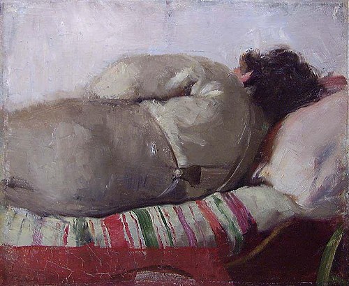 Sleeping Fisherman. Rasmus Gaihede from Skagen, 1882, Christian Krohg