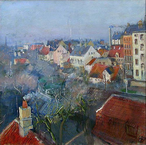 View over Frederiksberg, Copenhagen, 1890, Christian Krohg